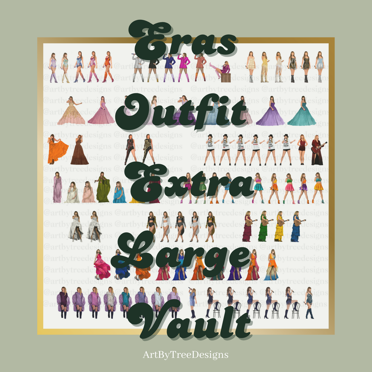 Eras Outfit Extra Large Deluxe Vault (Stickers, Magnets, and Magnetic Bookmarks, Washi Tape Set, and Notebook)