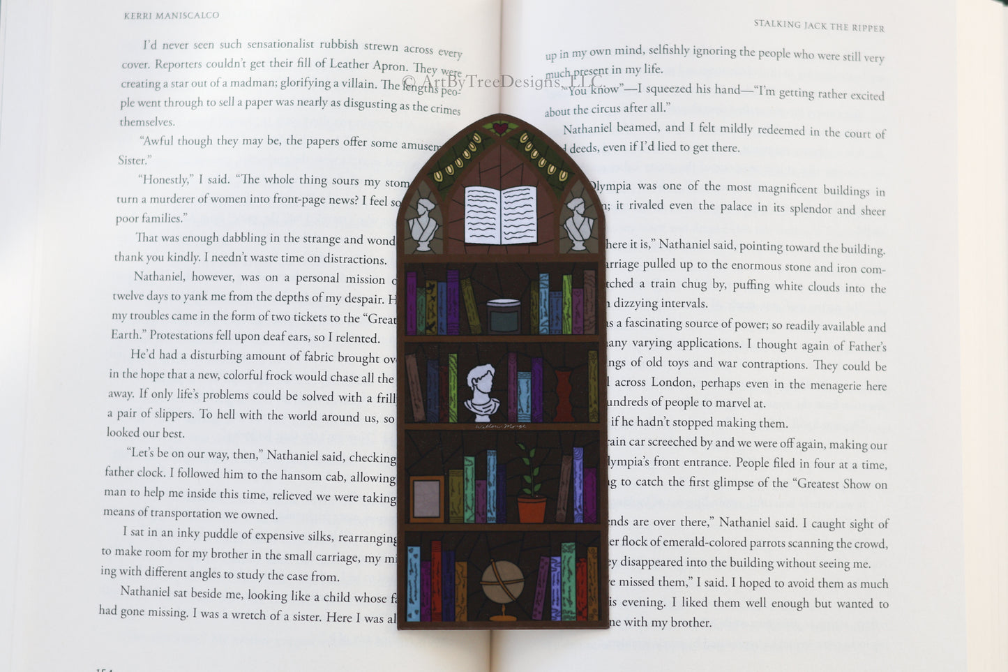 Bookshelf Stained Glass Bookmark (with book details)