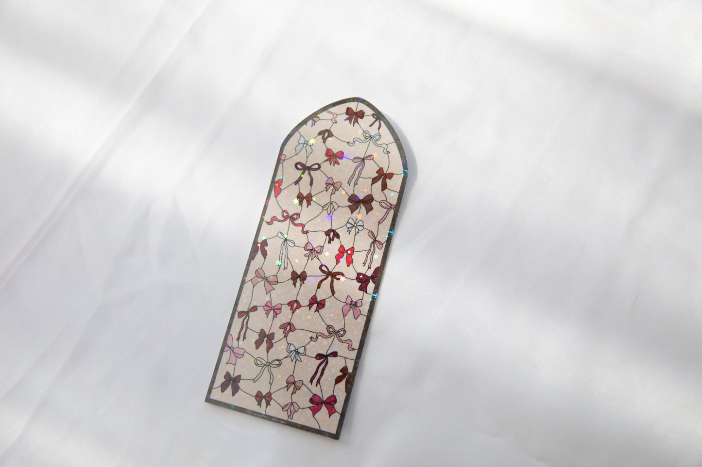 Coquette Valentine's Day Bow Stained Glass Bookmark
