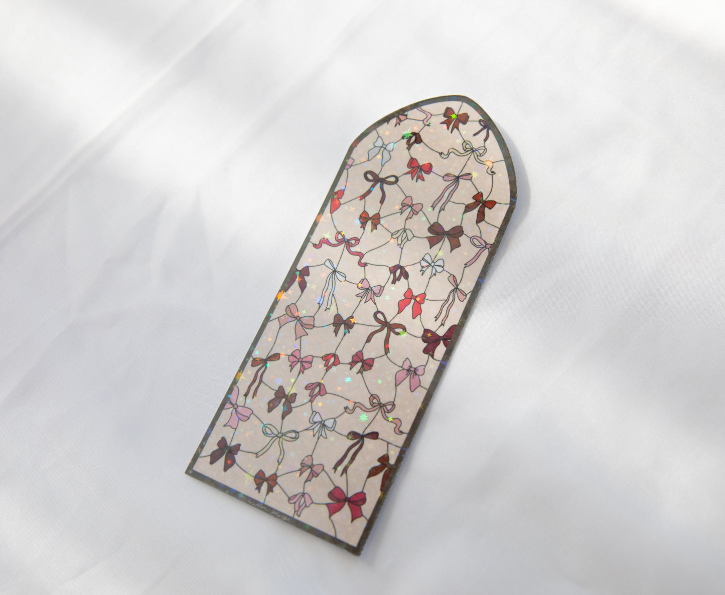 Coquette Valentine's Day Bow Stained Glass Bookmark