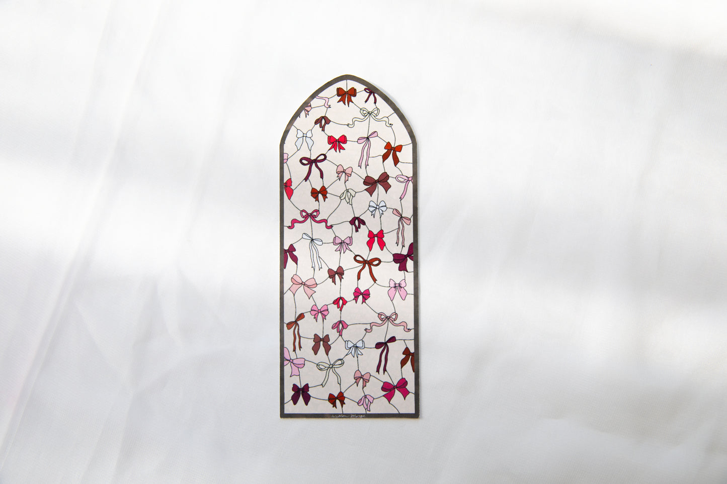 Coquette Valentine's Day Bow Stained Glass Bookmark
