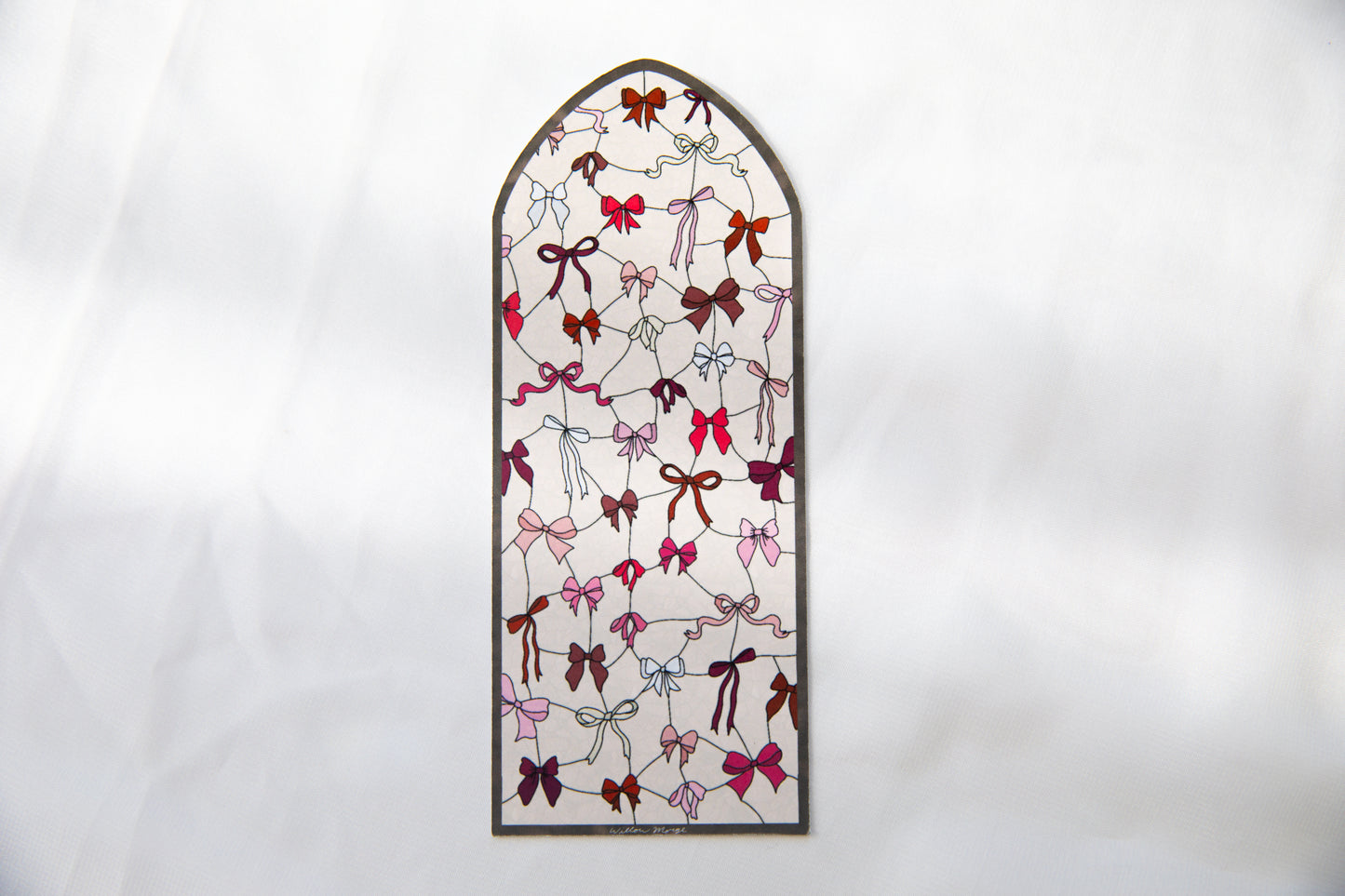 Coquette Valentine's Day Bow Stained Glass Bookmark