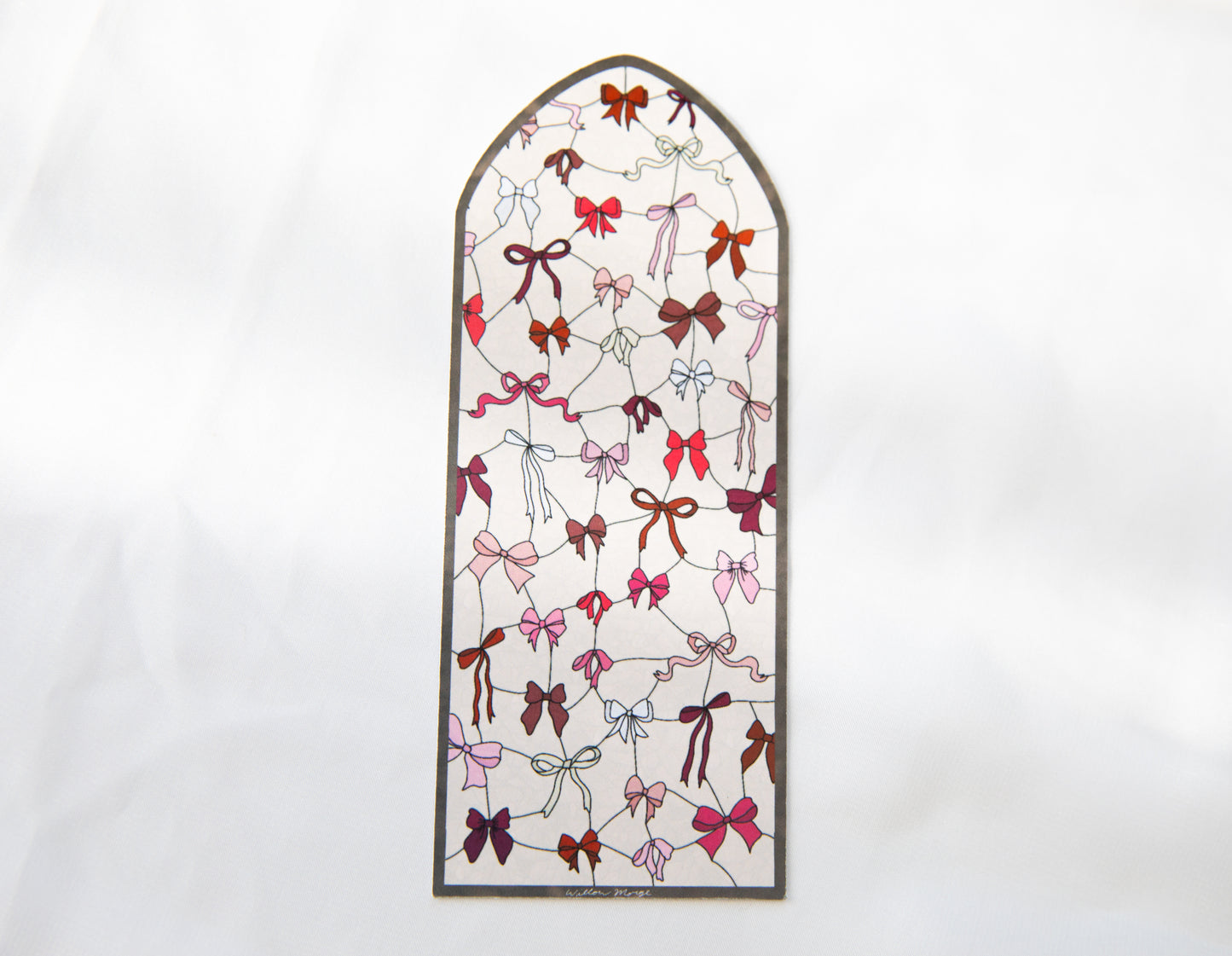 Coquette Valentine's Day Bow Stained Glass Bookmark