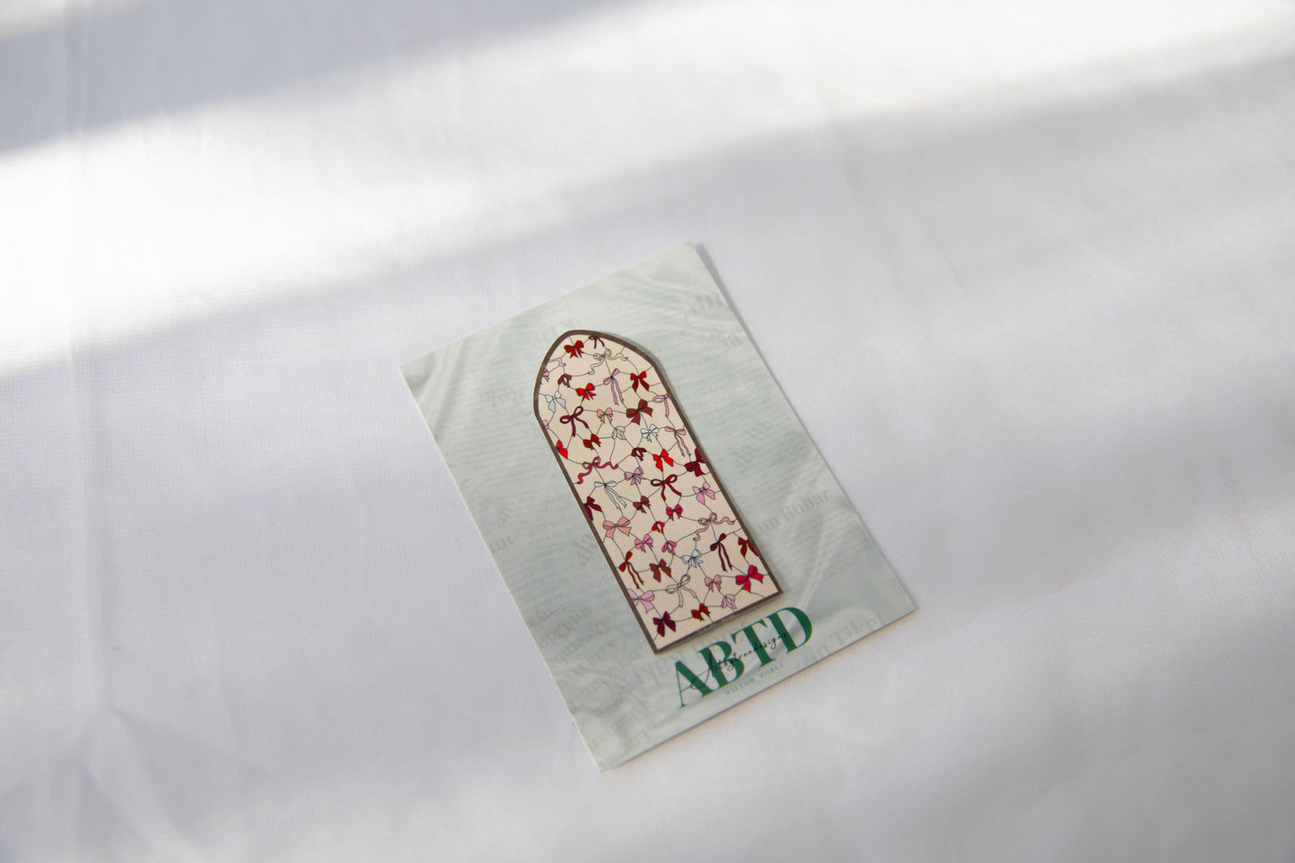 Coquette Bow Valentine's Day Stained Glass Sticker