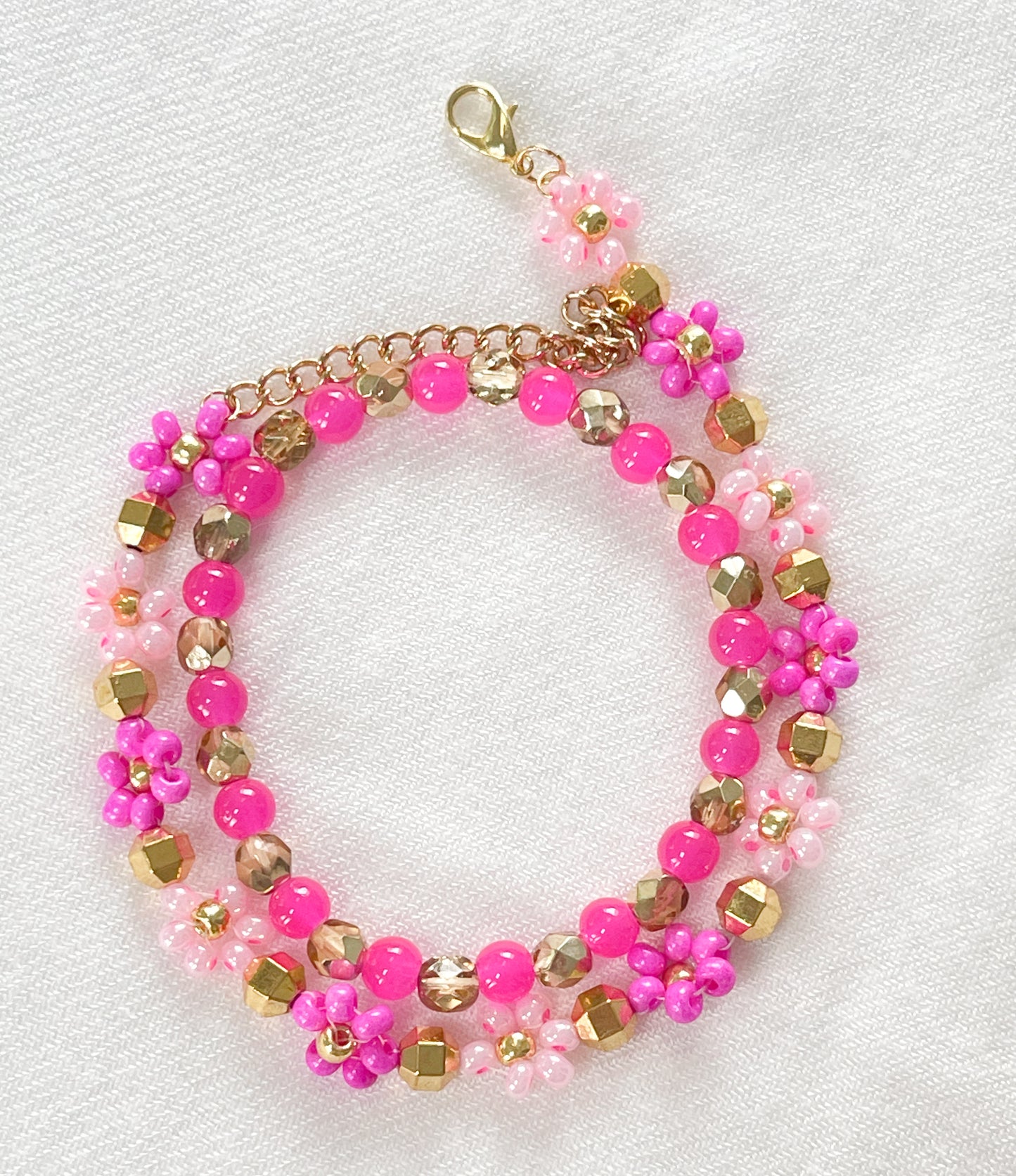 Rose Garden Flower Beaded bracelet Set