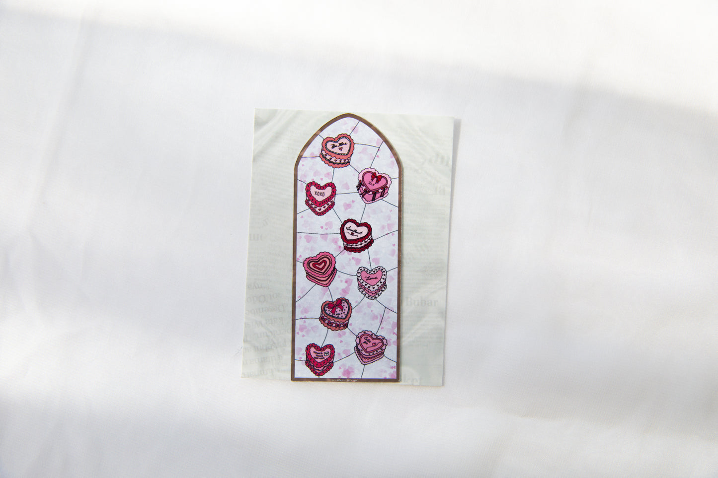 Heart Cake Valentine's Day Stained Glass Magnet