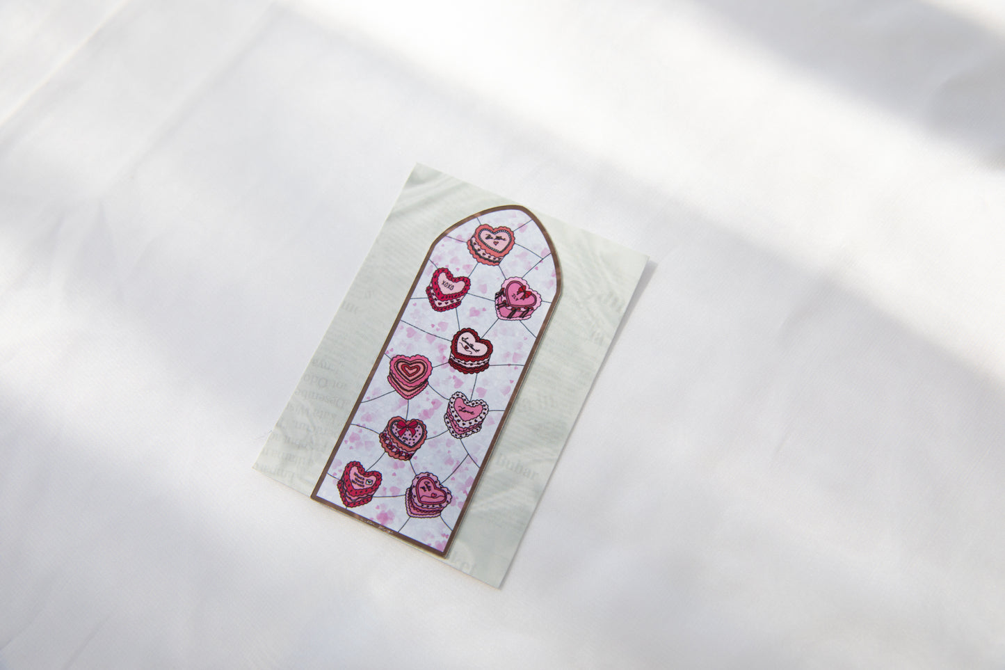 Heart Cake Valentine's Day Stained Glass Magnet