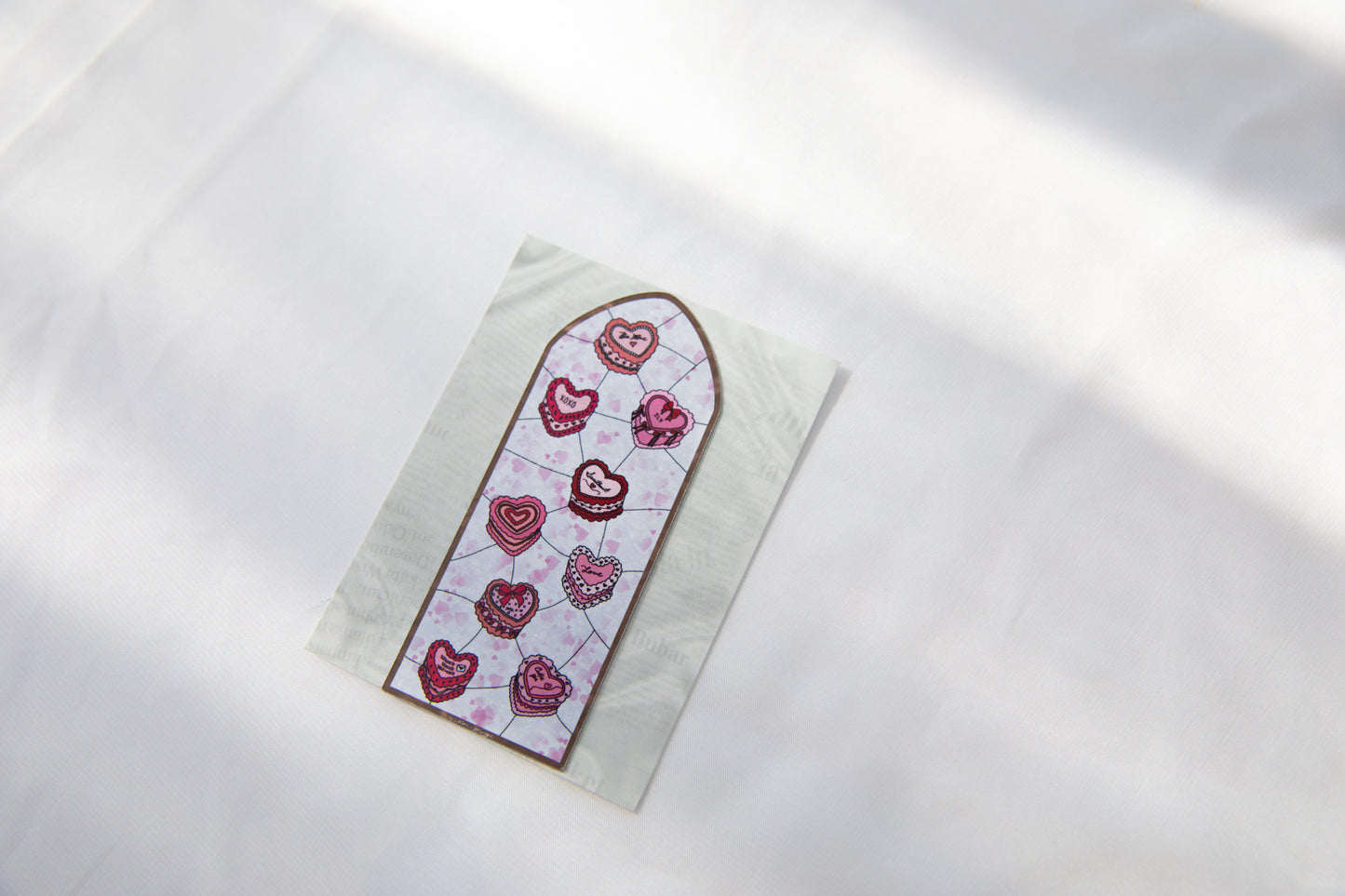 Heart Cake Valentine's Day Stained Glass Magnet