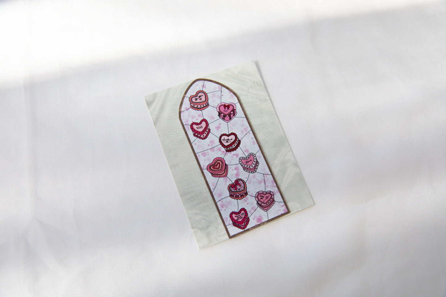 Heart Cake Valentine's Day Stained Glass Magnet