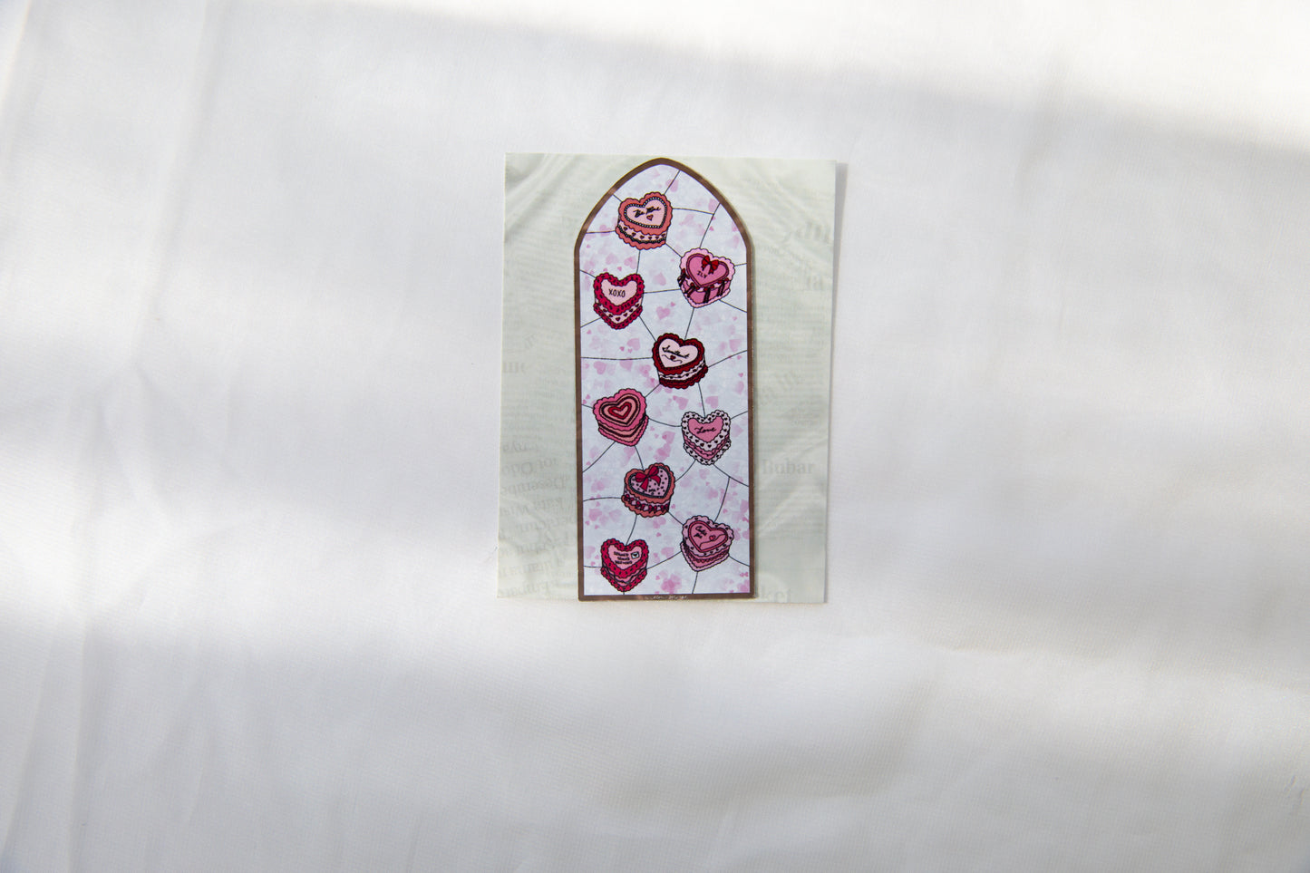 Heart Cake Valentine's Day Stained Glass Magnet