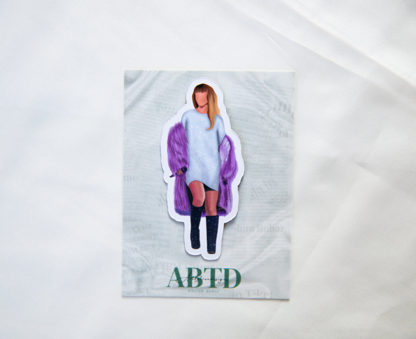 Icy Silver Lavender Haze Outfit Fridge Magnet