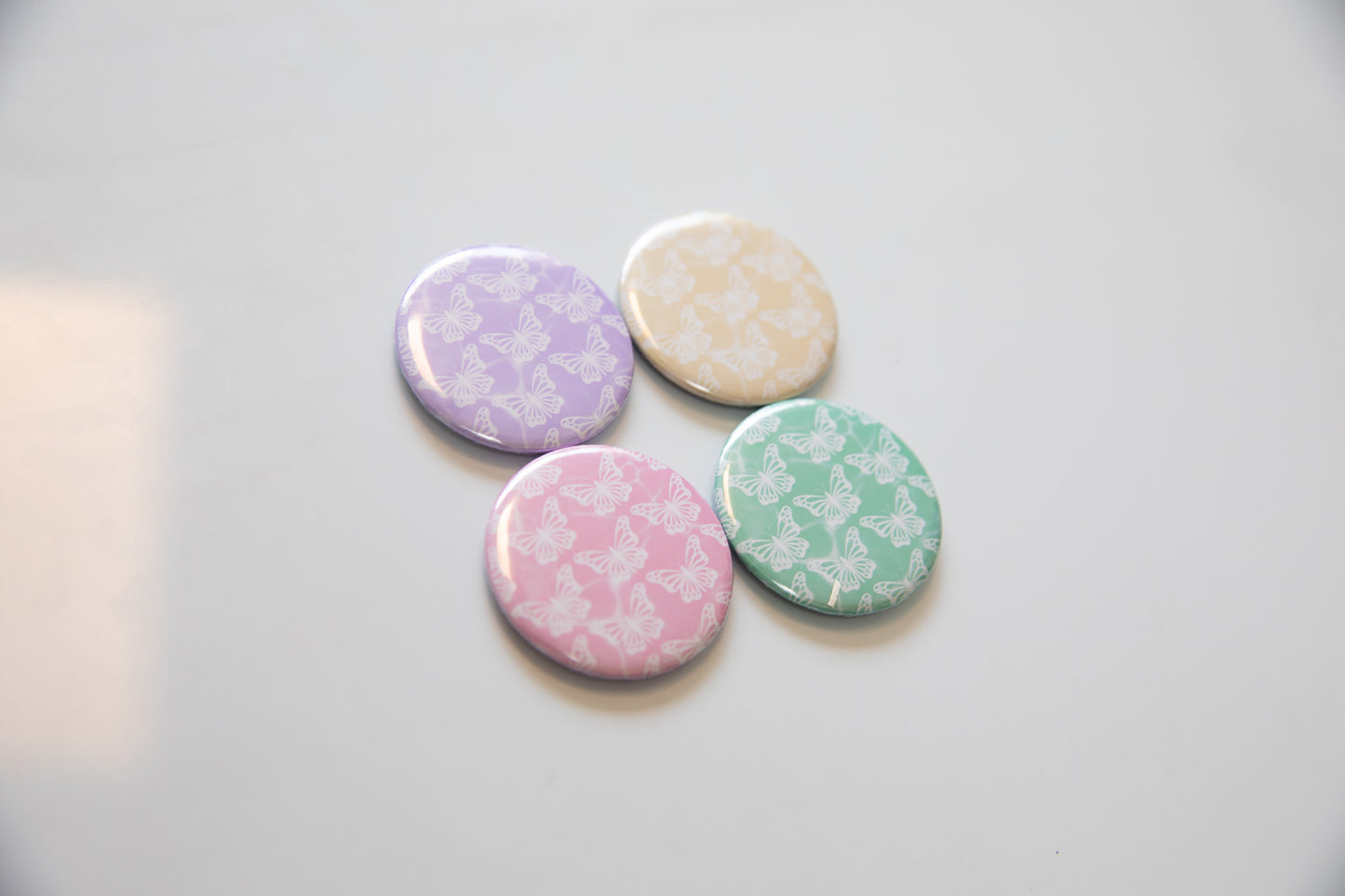 Pastel Butterfly Button Magnet Set
