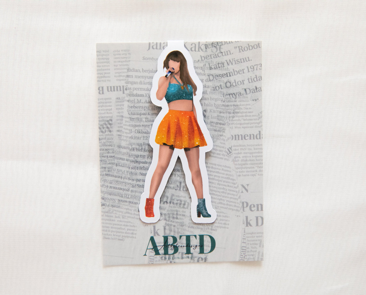 1989 Outfit Combination Magnetic Bookmark Blue & Yellow