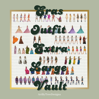 Eras Outfit Extra Large Deluxe Vault (Stickers, Magnets, and Magnetic Bookmarks, Washi Tape Set, and Notebook)