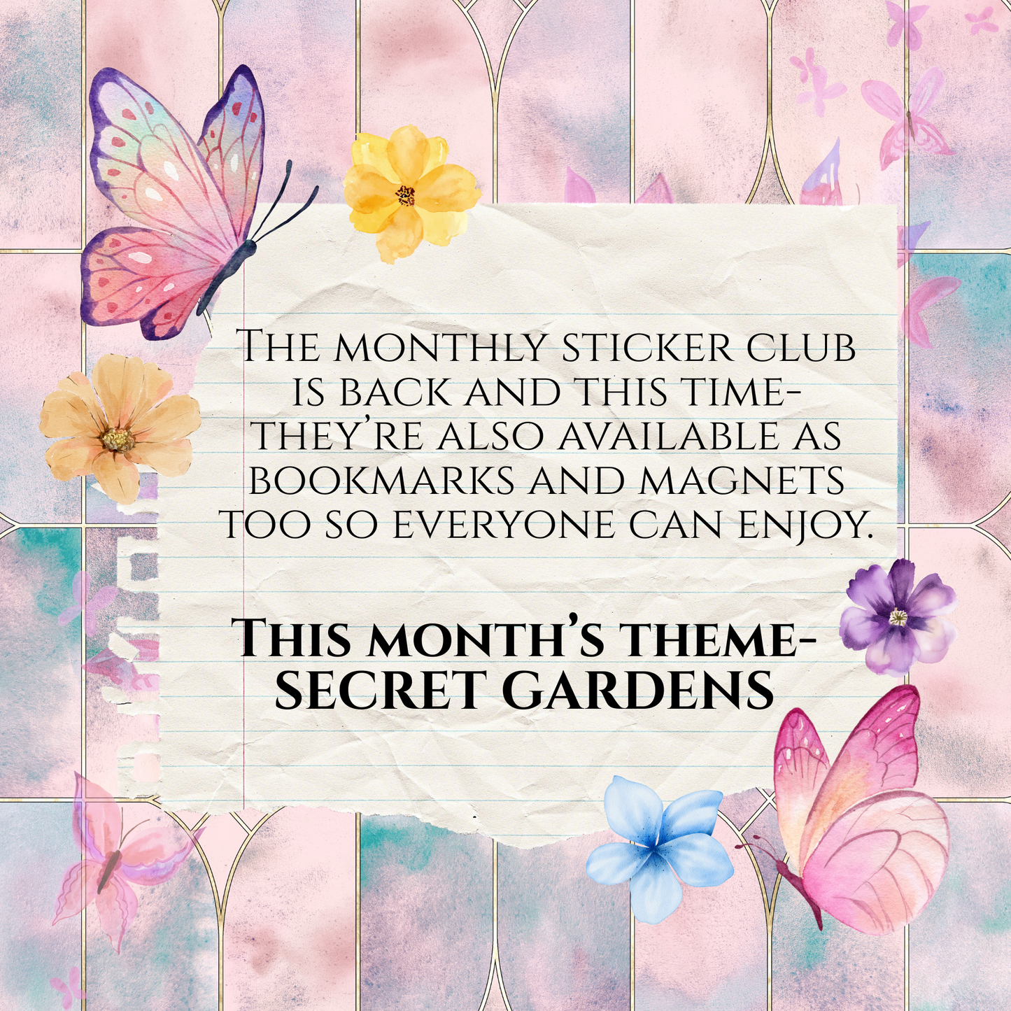 Monthly Stationery Club (Bookmarks, Stickers, and Magnets)