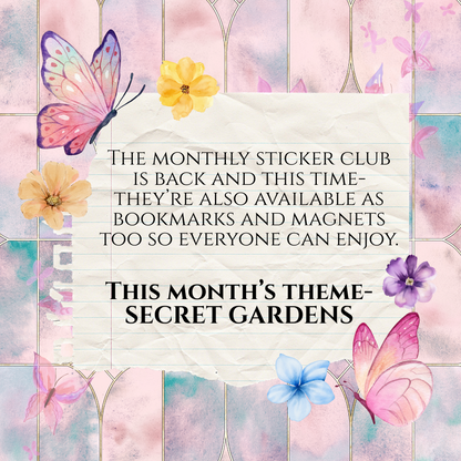 Monthly Stationery Club (Bookmarks, Stickers, and Magnets)