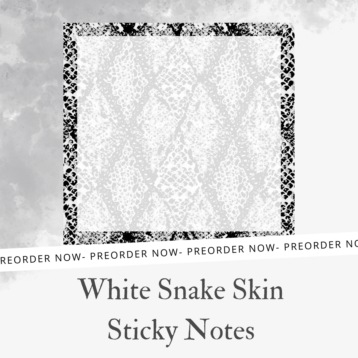 White Snake Skin Sticky Notes PREORDER