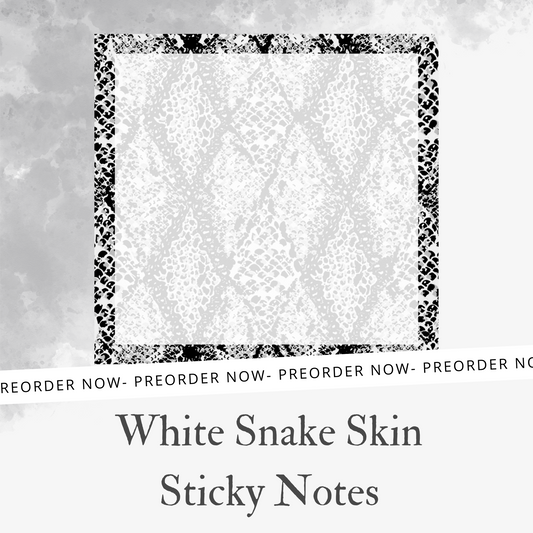 White Snake Skin Sticky Notes PREORDER