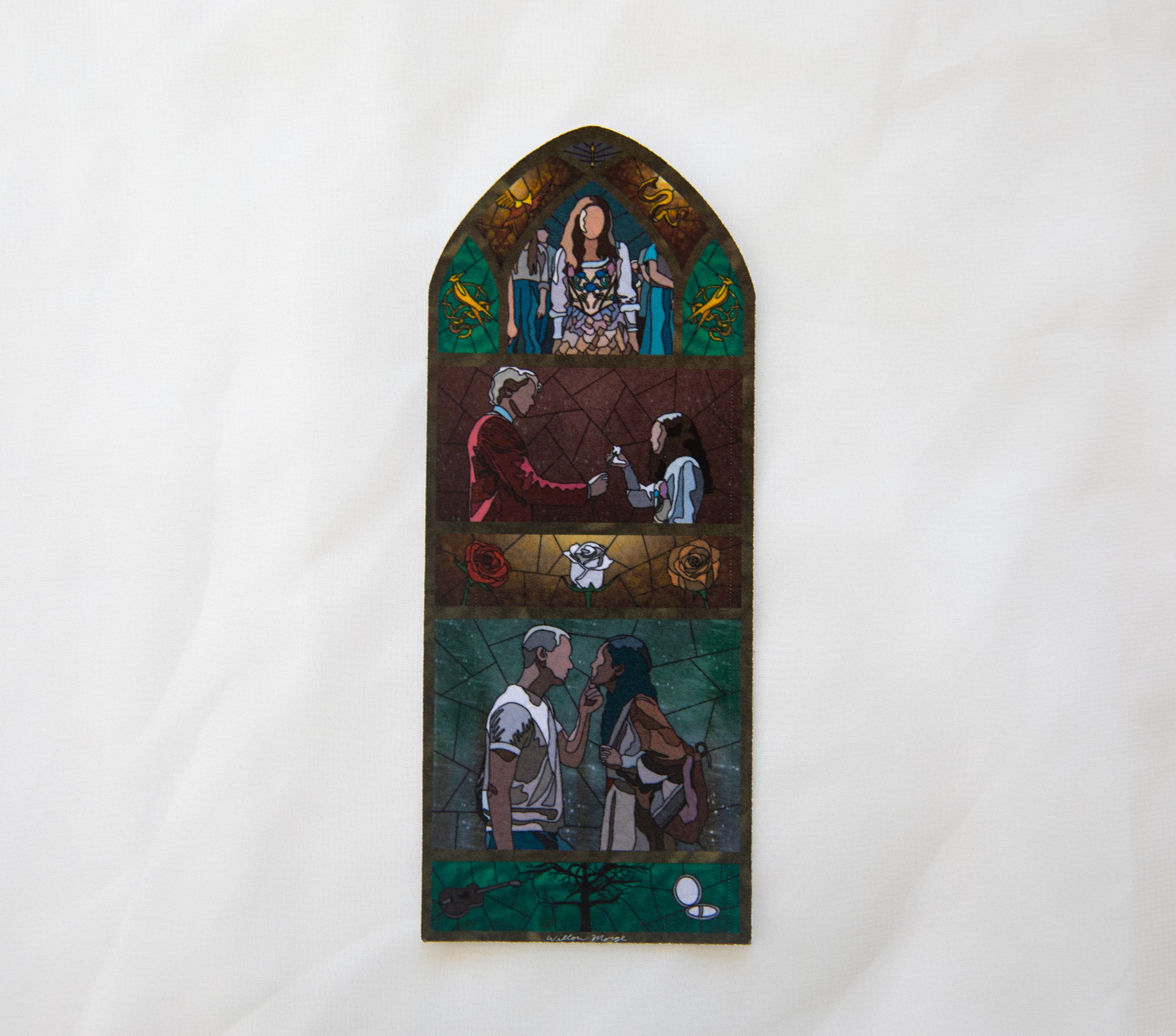 Songbird and Snake Stained Glass Bookmark