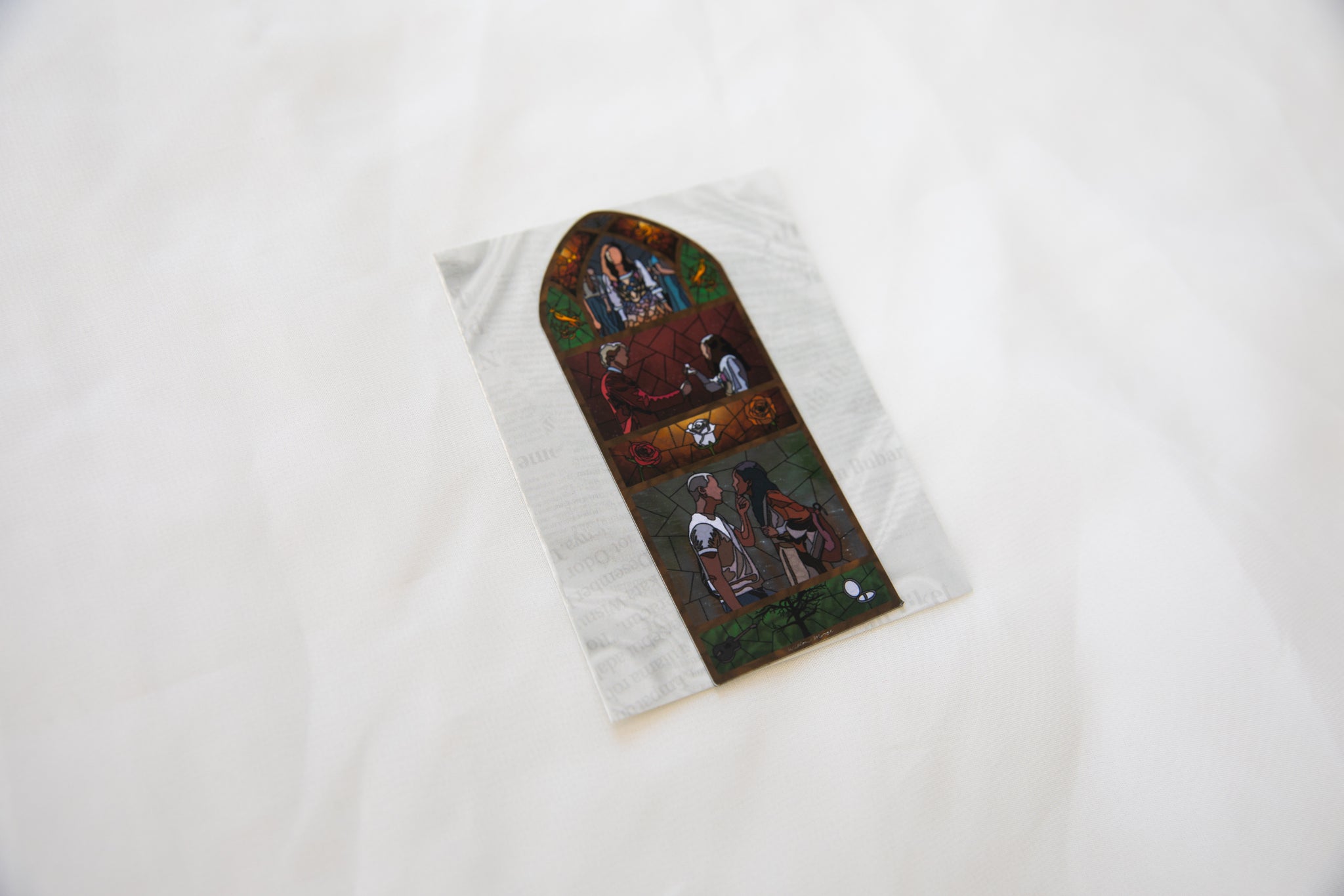 Songbird And Snake Stained Glass Magnet