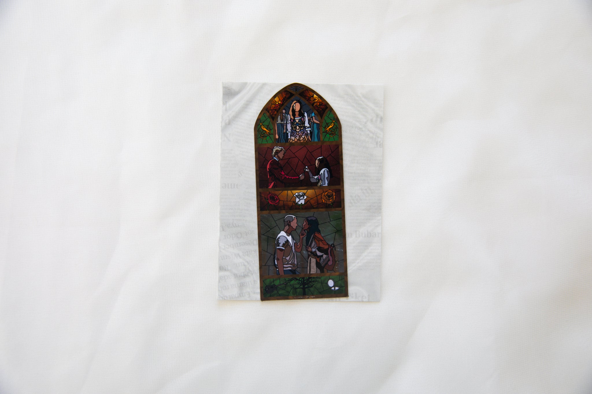 Songbird And Snake Stained Glass Magnet