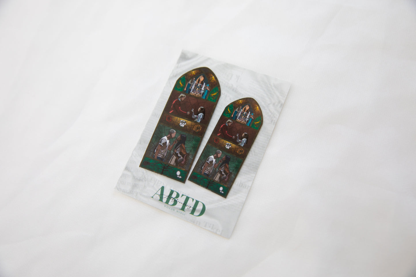 Songbird and Snake Stained Glass Sticker