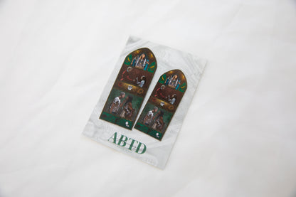 Songbird and Snake Stained Glass Sticker