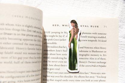 Key Lime Green Dress Magnetic Bookmark