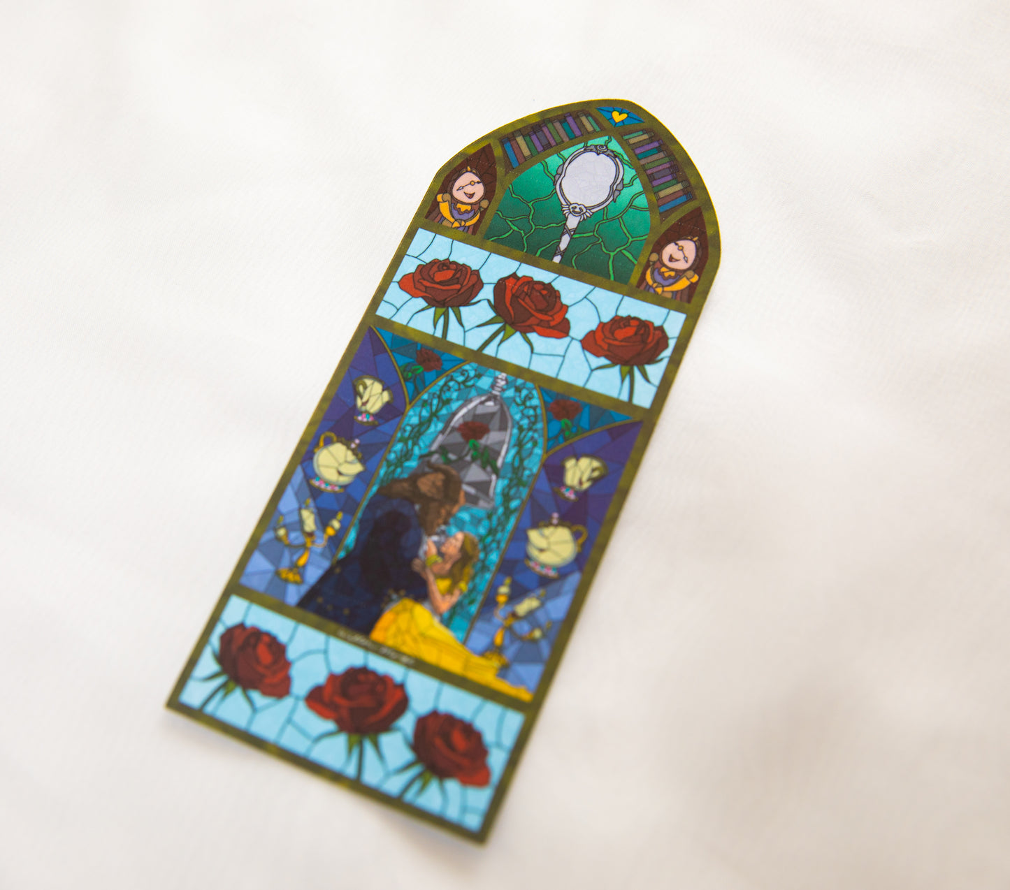 Beauty and The Beast Stained Glass Bookmark