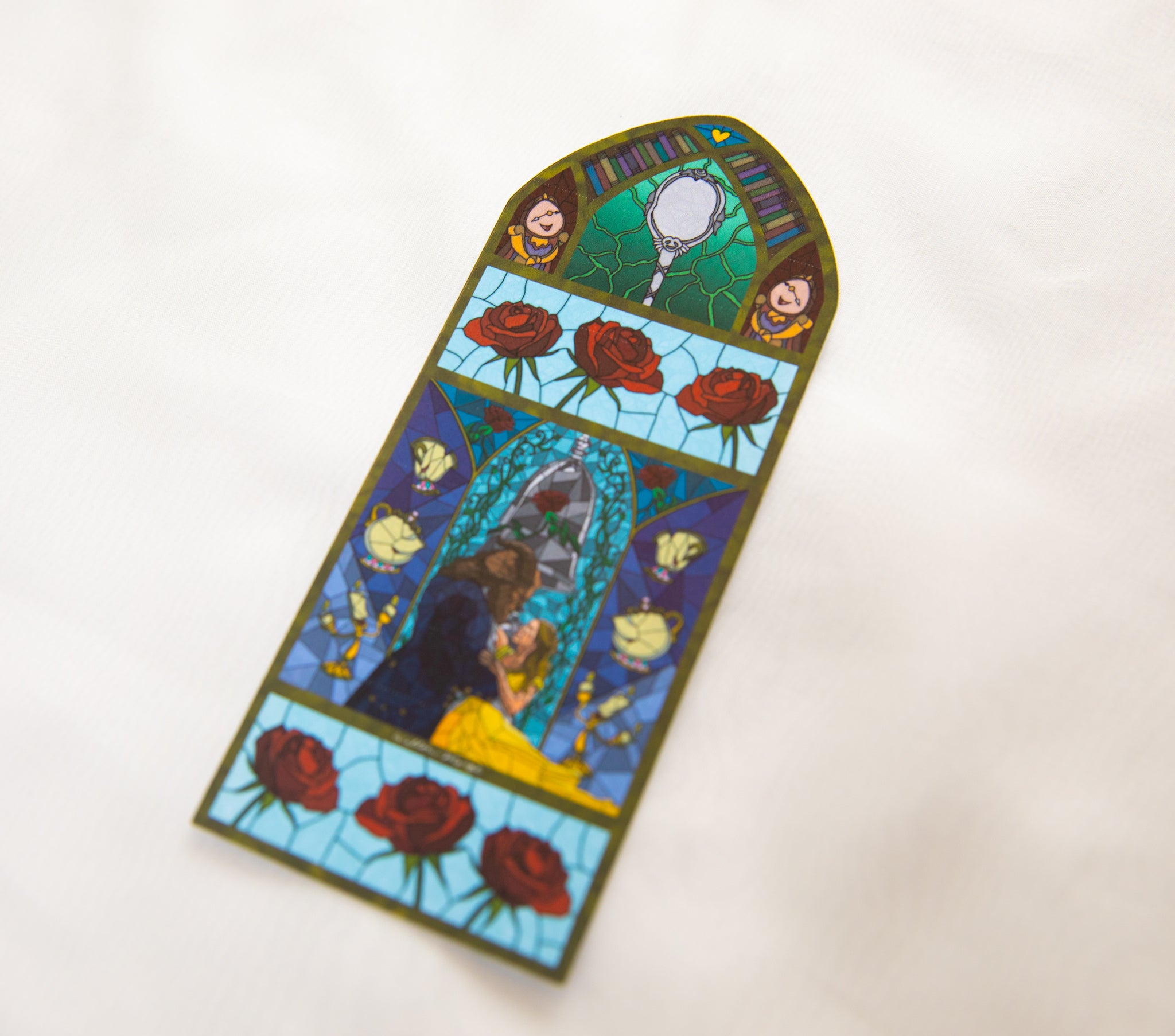 Beauty and The Beast Stained Glass Bookmark
