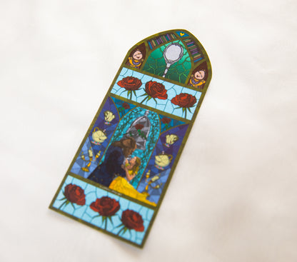 Beauty and The Beast Stained Glass Bookmark