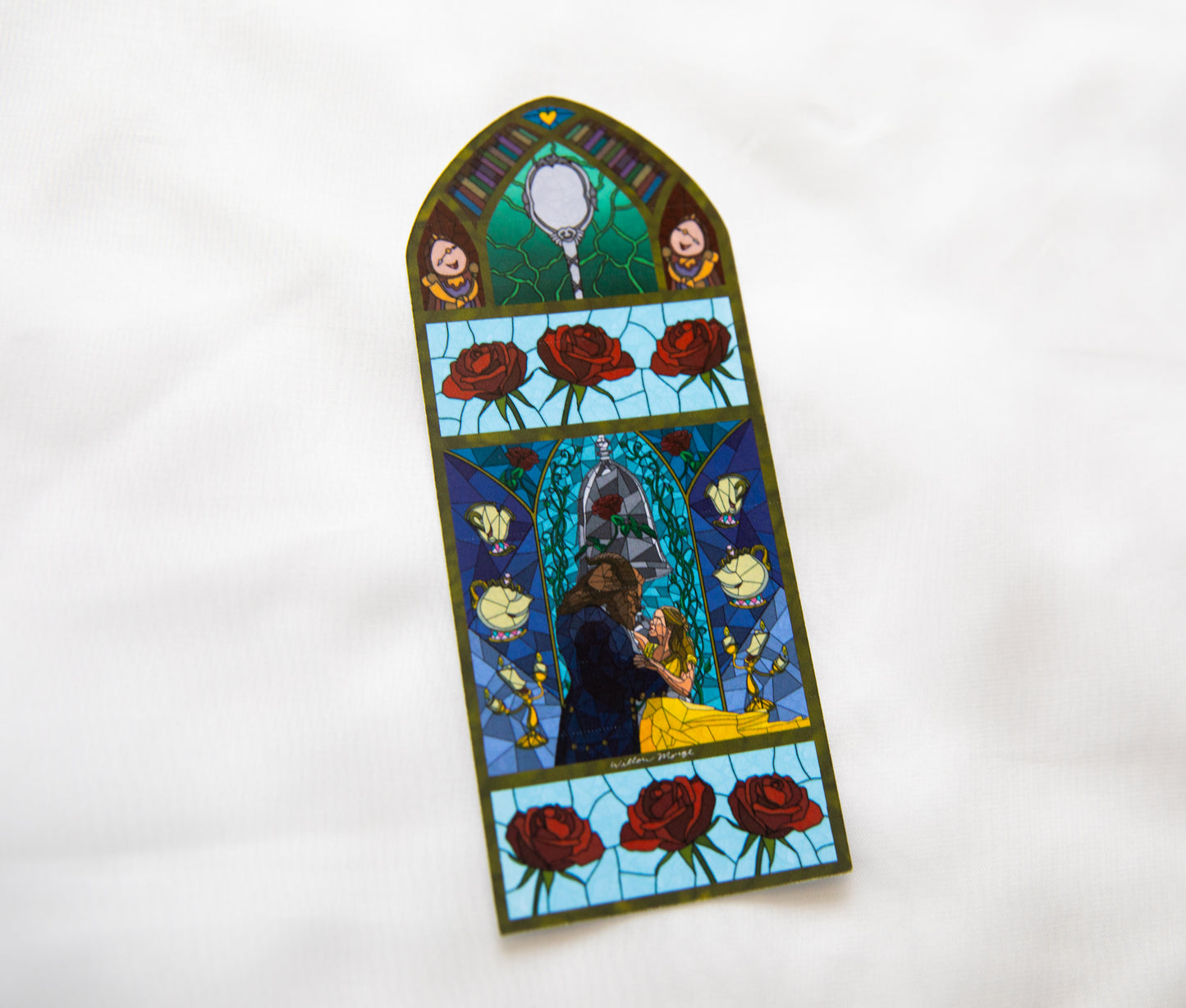 Beauty and The Beast Stained Glass Bookmark