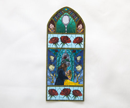 Beauty and The Beast Stained Glass Bookmark