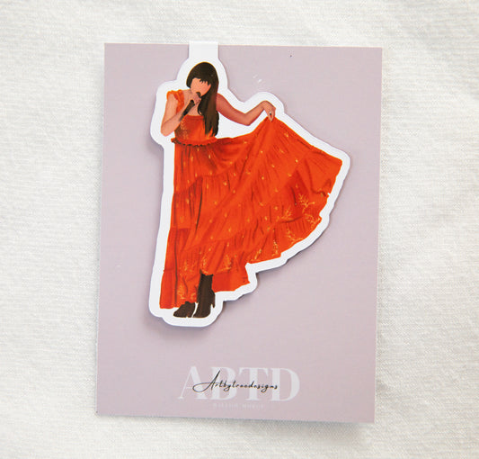 Evermore Orange Dress Magnetic Bookmark