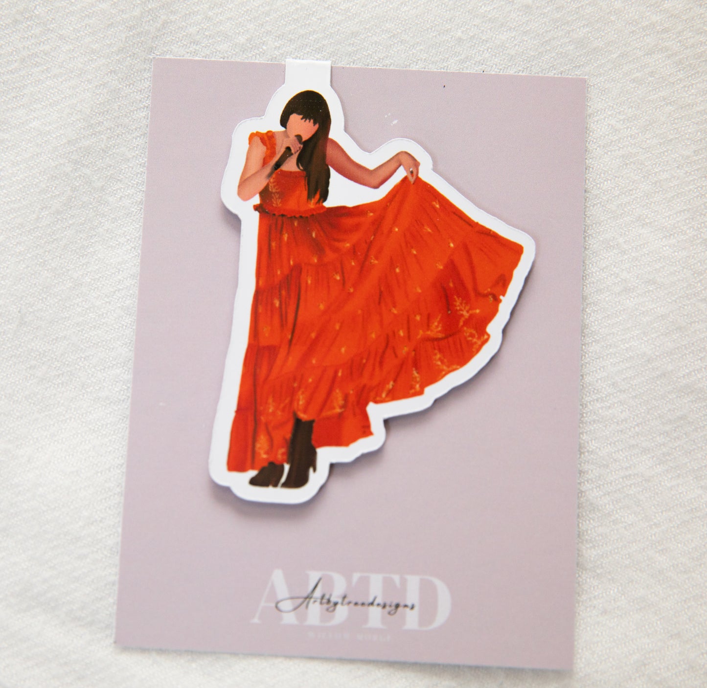 Evermore Orange Dress Magnetic Bookmark