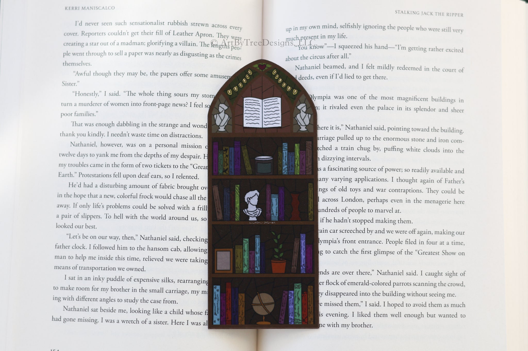 Bookshelf Stained Glass Bookmark (with book details)