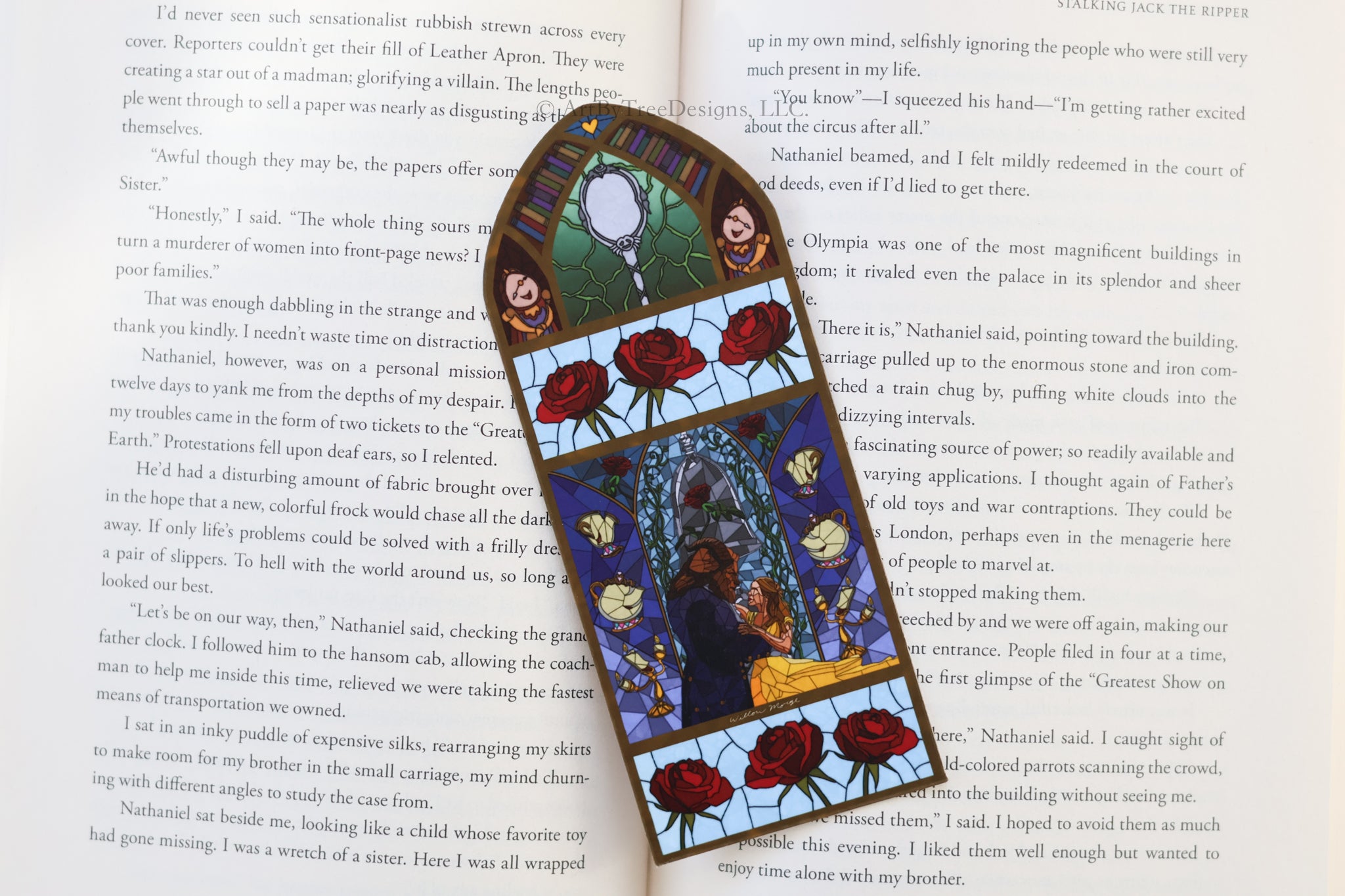 Beauty and The Beast Stained Glass Bookmark