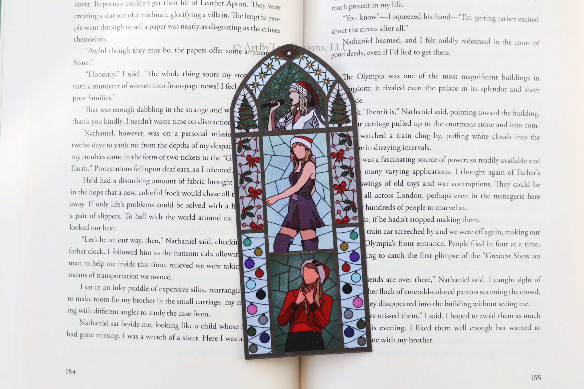 Christmas Tree Farm Stained Glass Bookmark