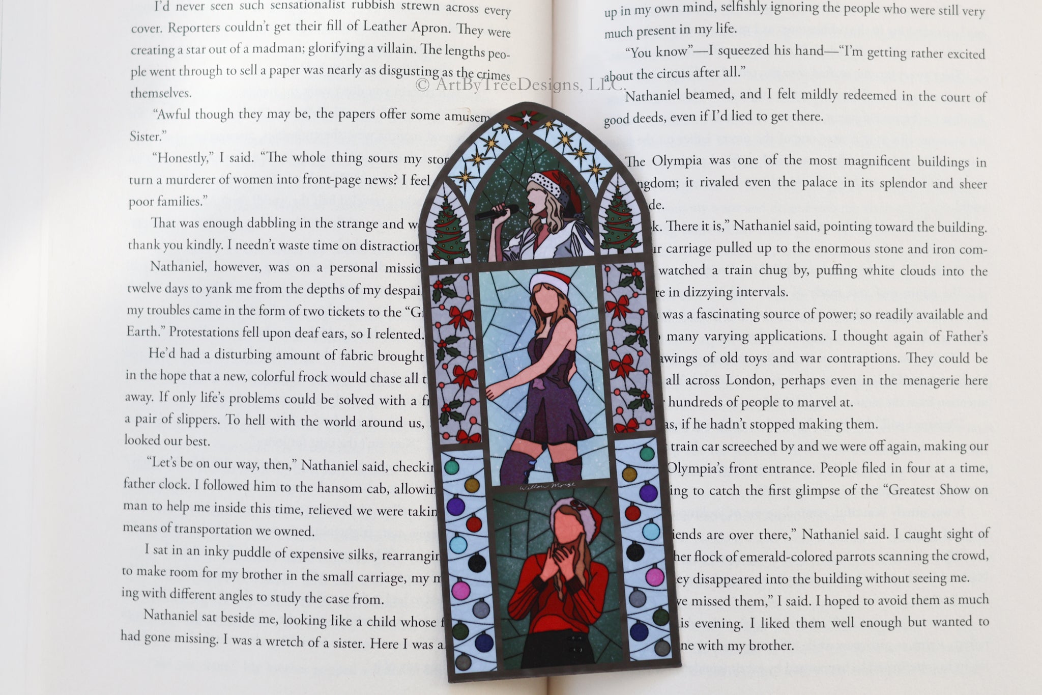 Christmas Tree Farm Stained Glass Bookmark