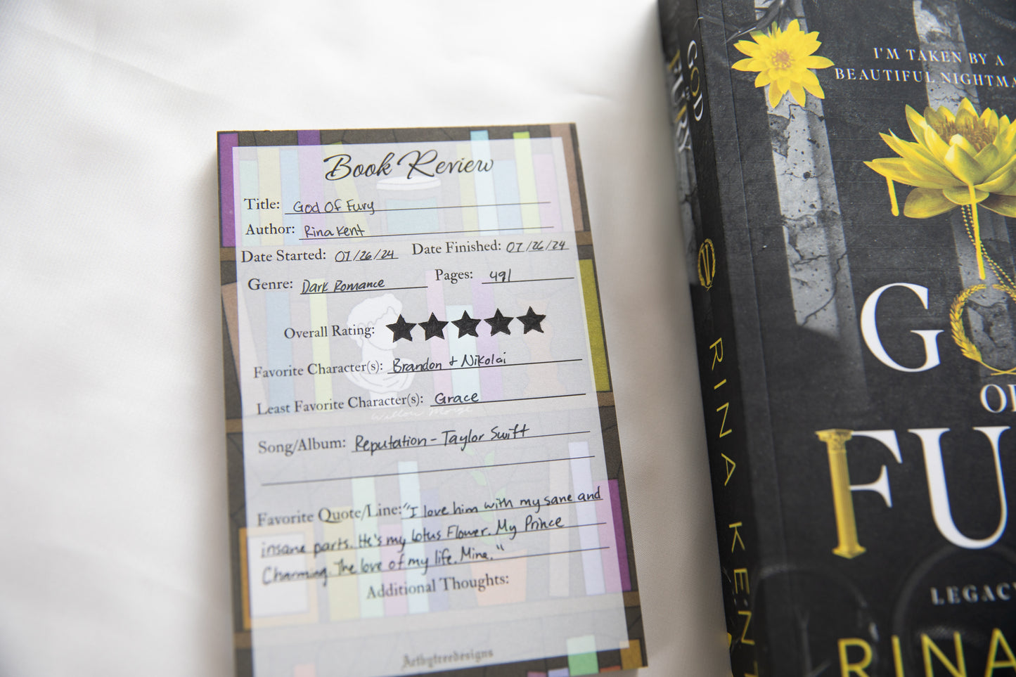 Bookshelf Book Review Pad 4"x6"