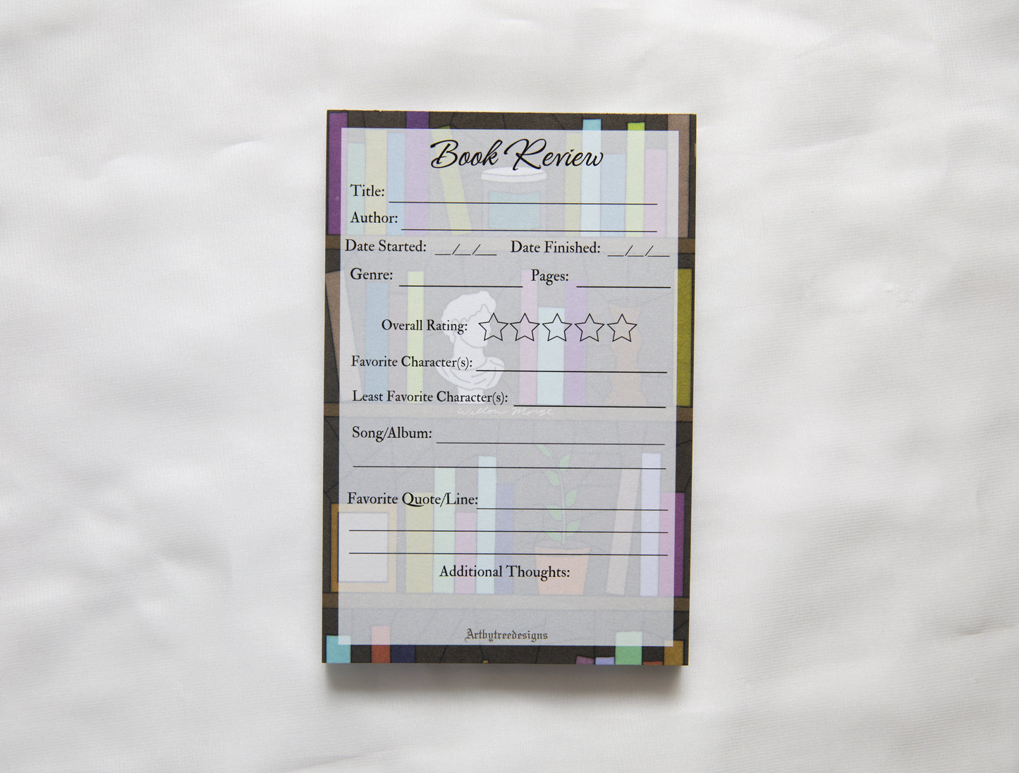 Bookshelf Book Review Pad 4"x6"