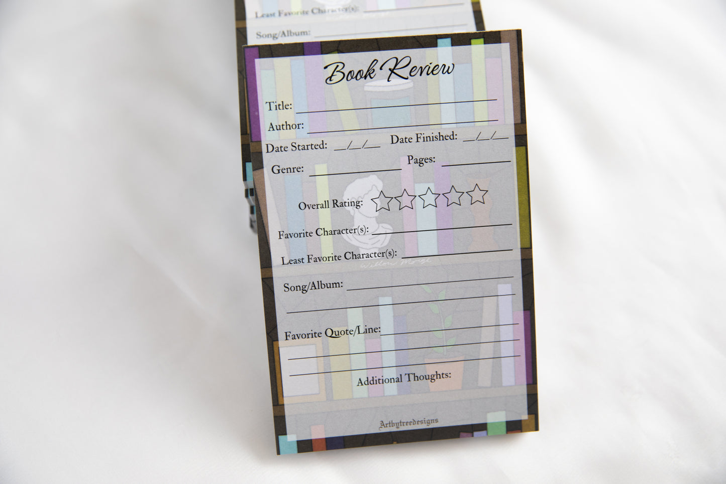 Bookshelf Book Review Pad 4"x6"