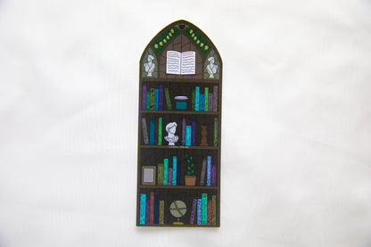 Bookshelf Stained Glass Bookmark (with book details)