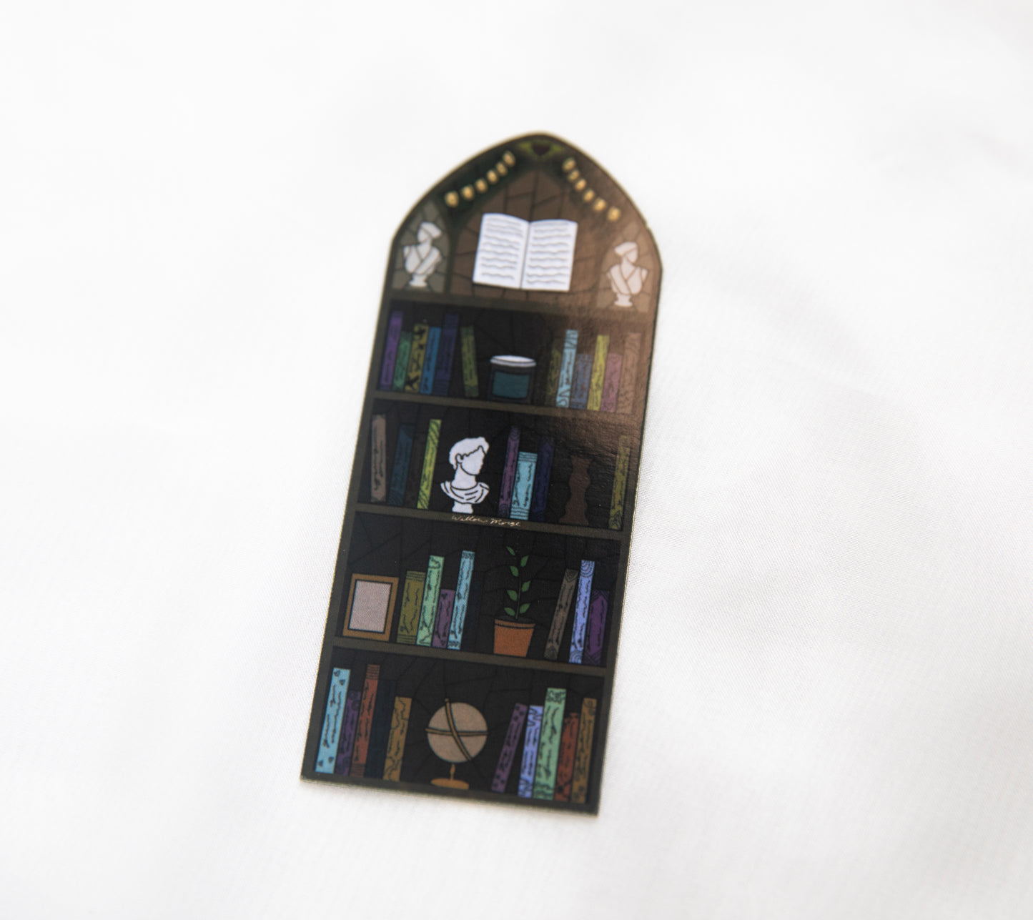 Bookshelf (with book details) Stained Glass Fridge Magnet