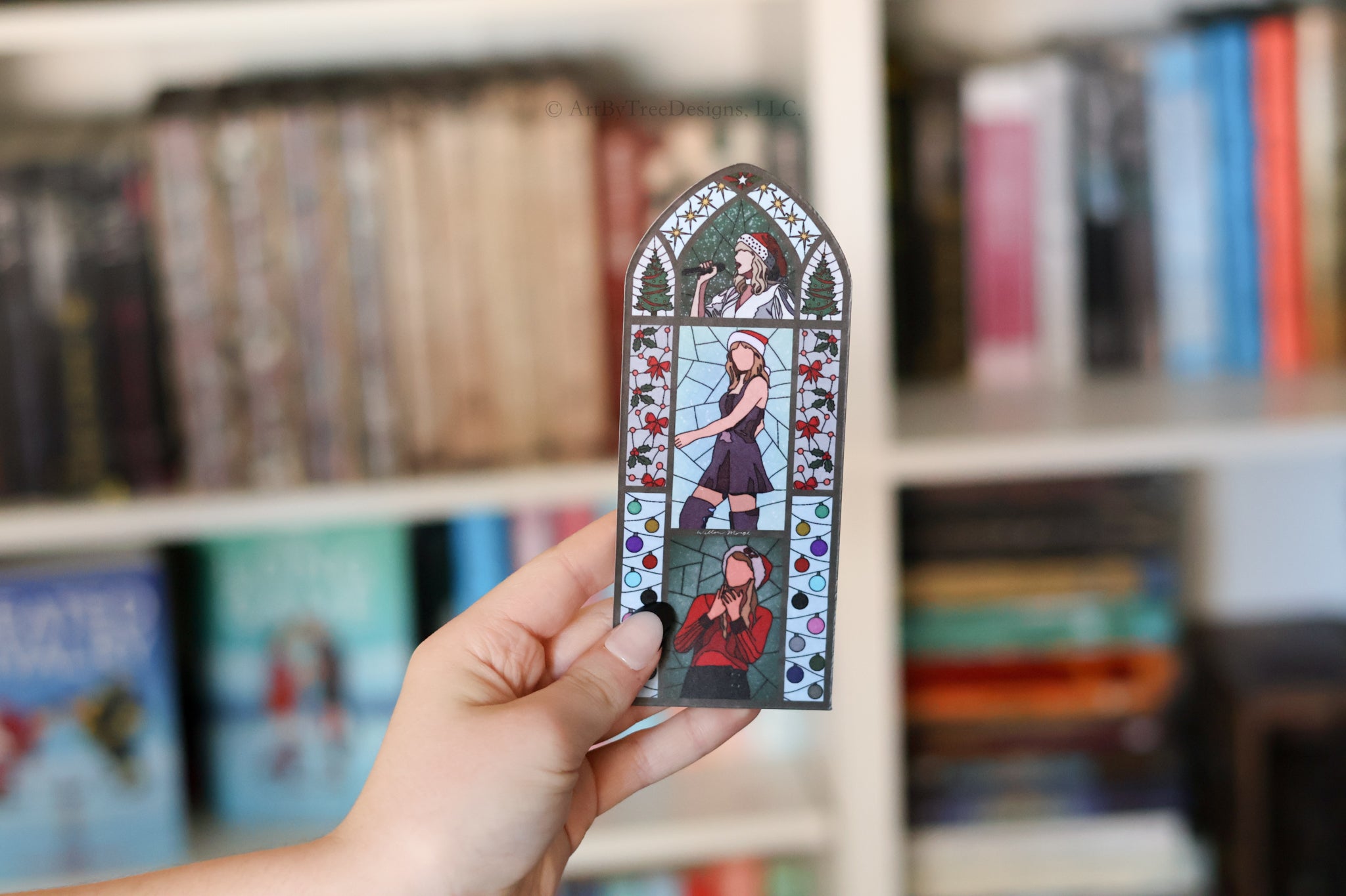 Christmas Tree Farm Stained Glass Bookmark