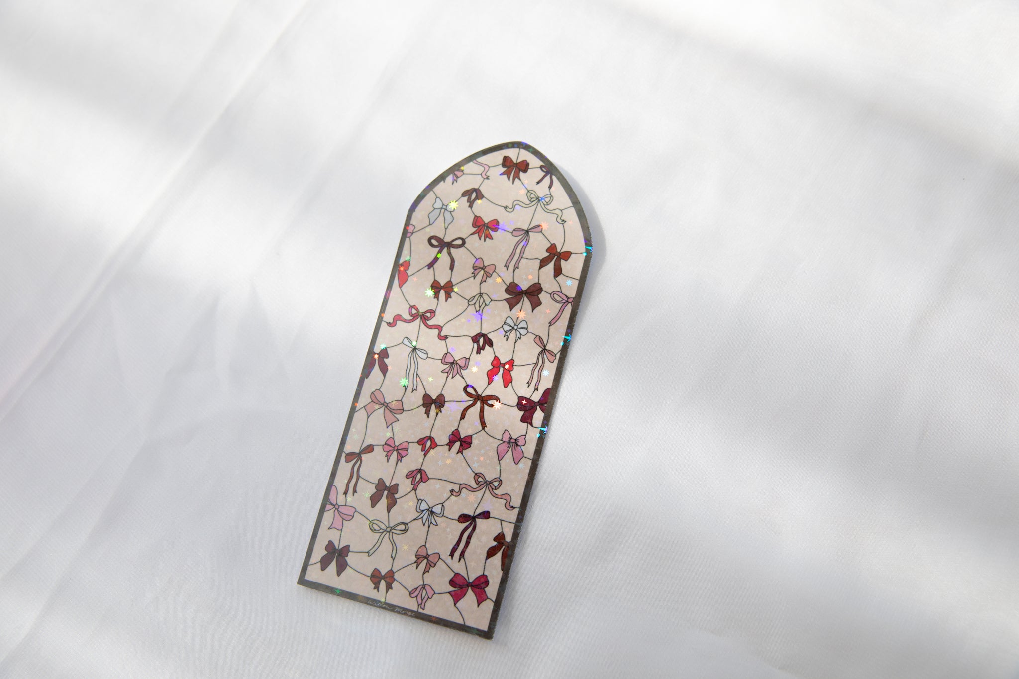 Coquette Valentine's Day Bow Stained Glass Bookmark