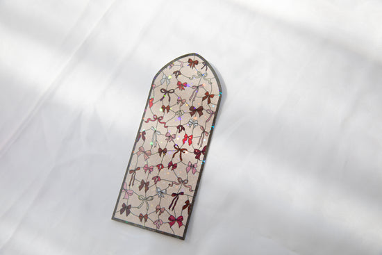 Coquette Valentine's Day Bow Stained Glass Bookmark