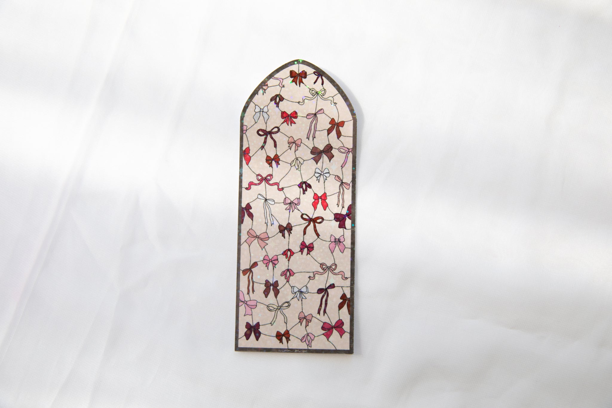 Coquette Valentine's Day Bow Stained Glass Bookmark