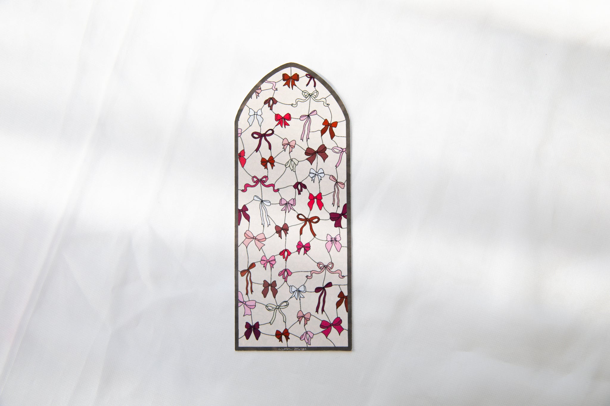 Coquette Valentine's Day Bow Stained Glass Bookmark