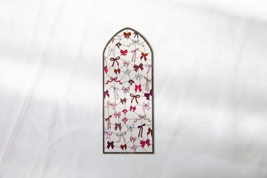Coquette Valentine's Day Bow Stained Glass Bookmark